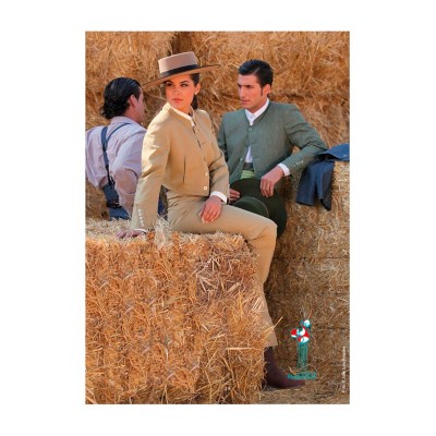 Traje campero lycra beige tostado