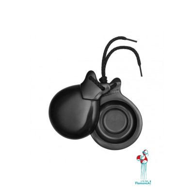 Castañuelas profesionales de concierto negras con doble caja.