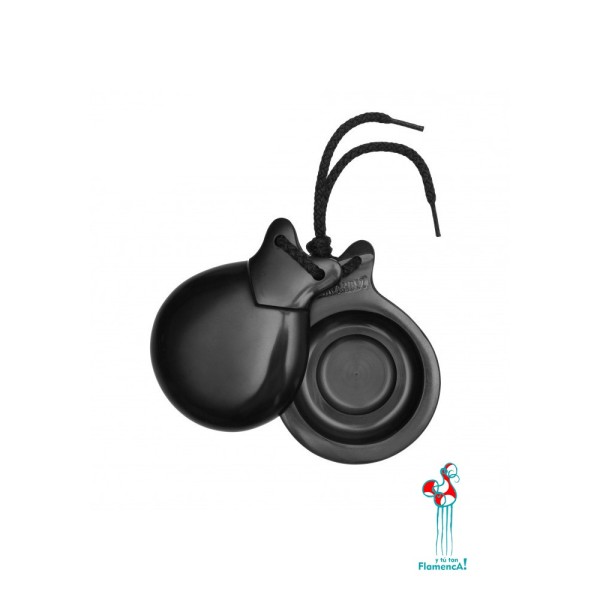Castañuelas profesionales de concierto negras con doble caja.
