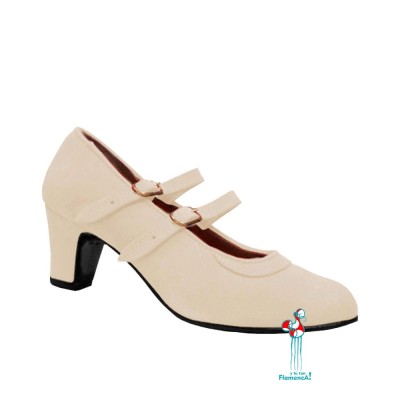 Zapato flamenco amateur crudo 2 correas