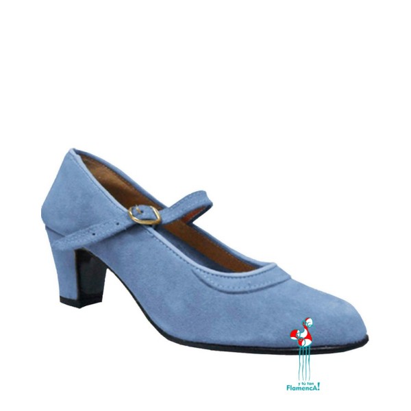 Zapato flamenco amateur celeste