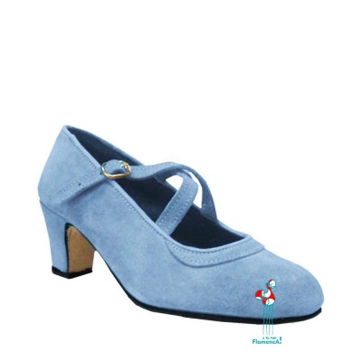 Zapato flamenco amateur celeste