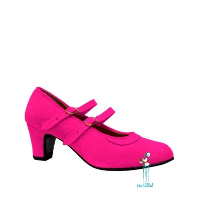 Zapato flamenco amateur  fucsia 2 correas