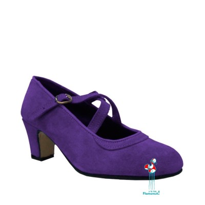 Zapato flamenco amateur lavanda correas cruzadas