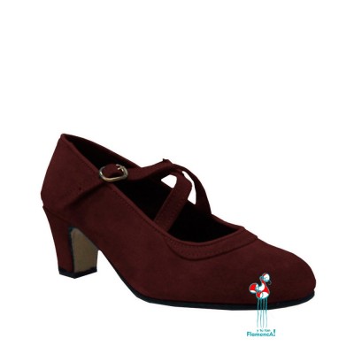 Zapato flamenco amateur marrón correas cruzadas