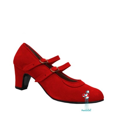 Zapato Flamenco amateur rojo. De ante