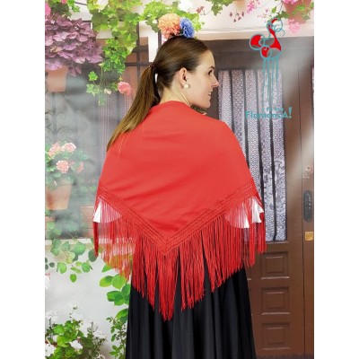 Pico de flamenco rojo con flecos