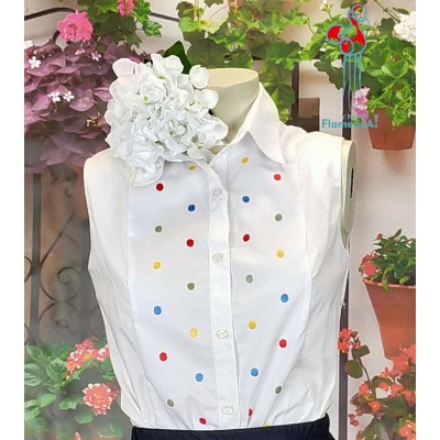 Camisa de flamenco blanca sin mangas talla 38