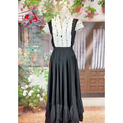Falda de flamenco negra con volantes modelo 147