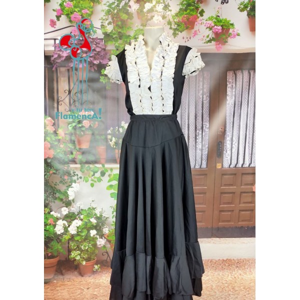 Falda de flamenco negra con volantes modelo 147