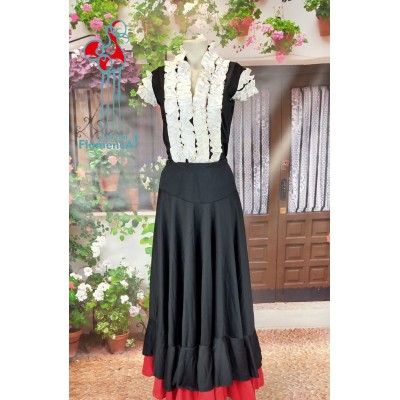 Falda de flamenco negra con volantes