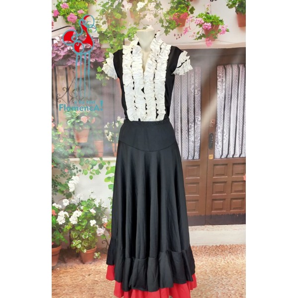 Falda de flamenco negra con volantes
