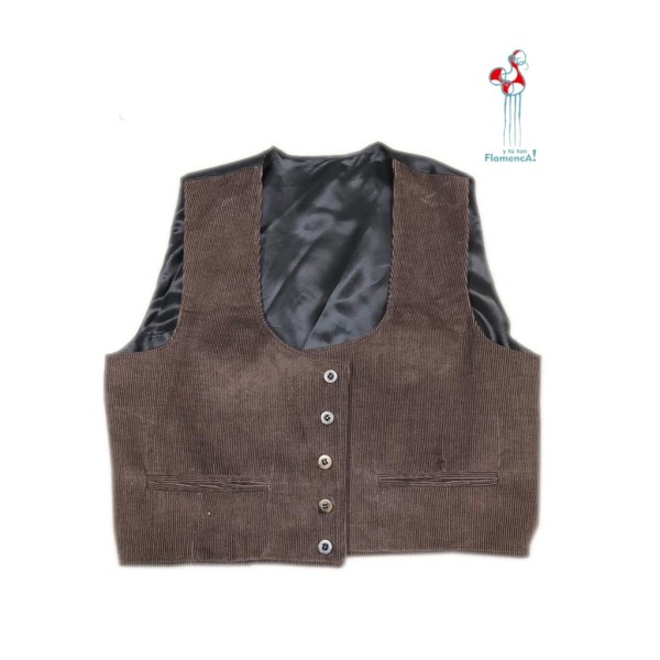 CHALECO CAMPERO MARRÓN DE PANA TALLA 46