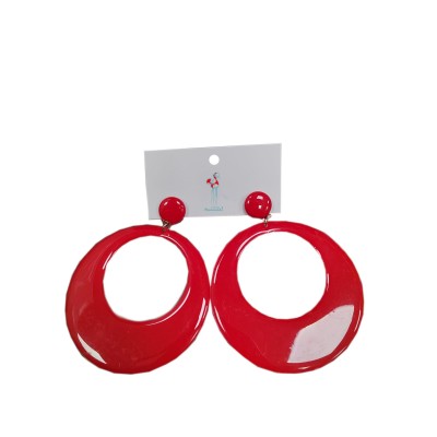 Pendientes de flamenca rojos aro grande
