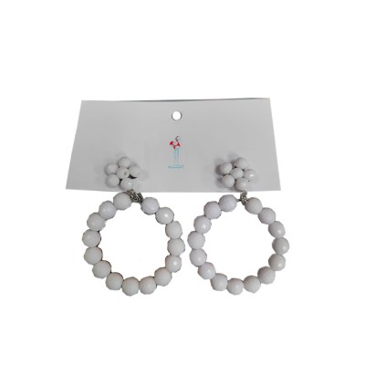 Pendientes de flamenca blancos bolitas