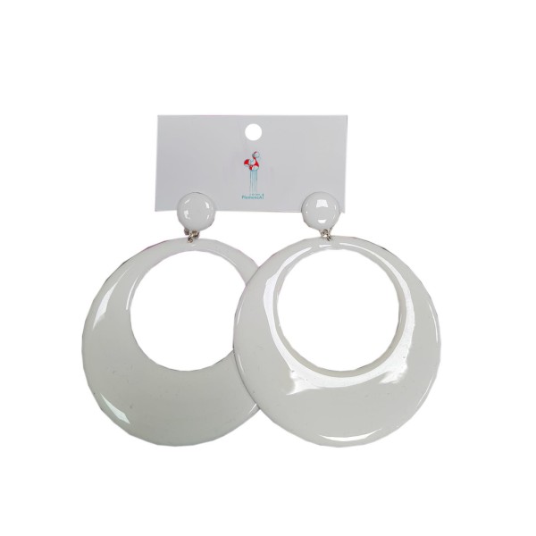 Pendientes de flamenca blancos aros grandes