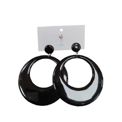 Pendientes de flamenca negros aro grande
