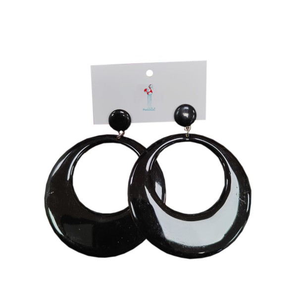 Pendientes de flamenca negros aro grande