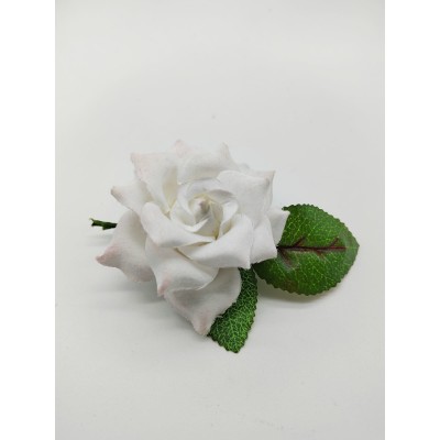 Flor blanca de flamenca para niña