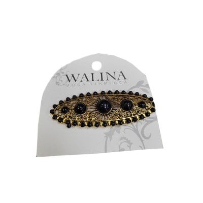 Adorno alfiler piedras negras