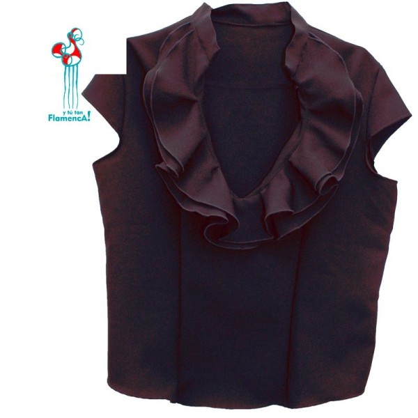 Camisa flamenca sin mangas rebajada negro