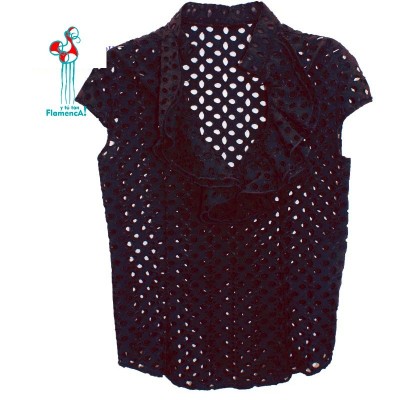 Camisa flamenca sin mangas rebajada negro