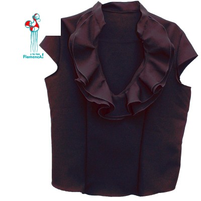 Camisa flamenca sin mangas rebajada negro