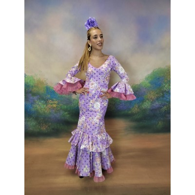 Traje de flamenca Celia Talla 36 Estampado con volantes