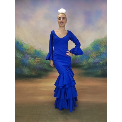 Traje de flamenca azulina talla 40 con volantes