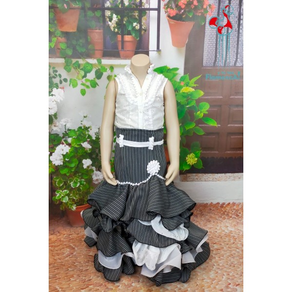 Traje de flamenca Outlet. Modelo Azafrán talla 5