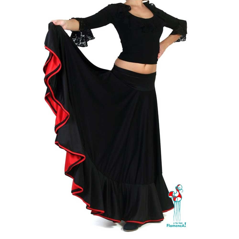 Falda flamenca de baile flamenco de uso profesional y ensayo. Modelo Balboa