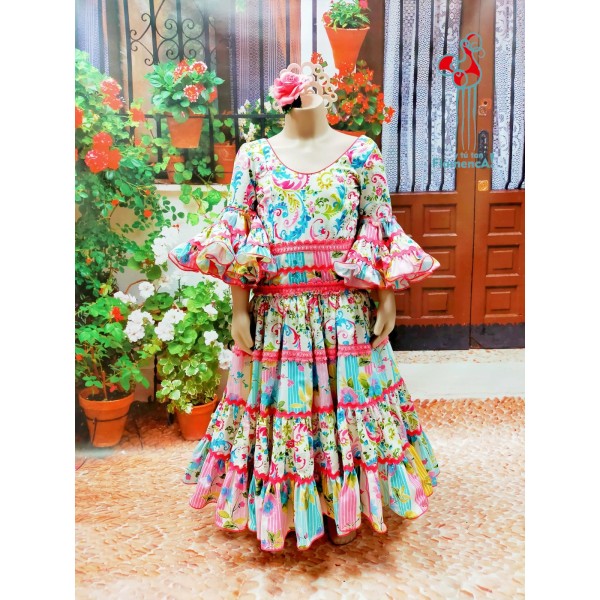 Traje de flamenca Outlet. Modelo Marina talla 3