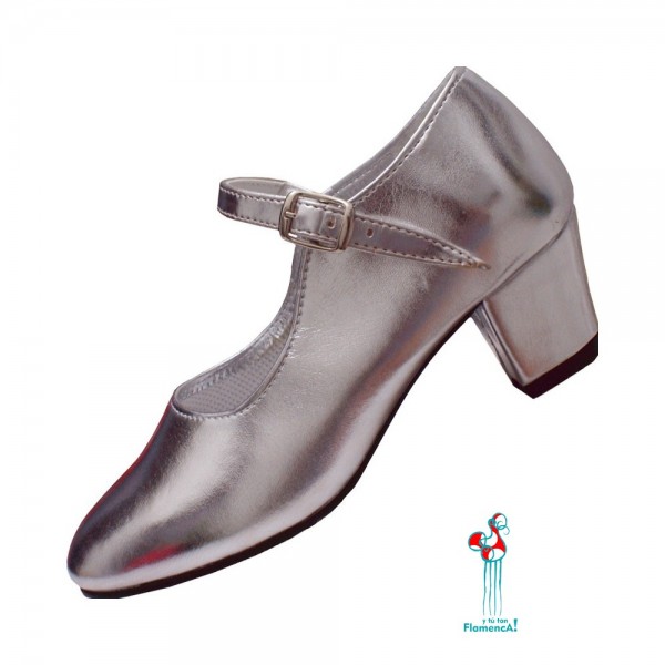 Zapato flamenco plata