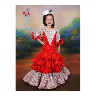 Traje de flamenca Outlet. Modelo Geraneo talla 6