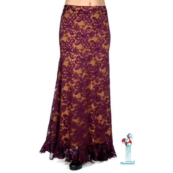 Falda flamenca de baile flamenco de uso profesional y ensayo. Modelo Lagar