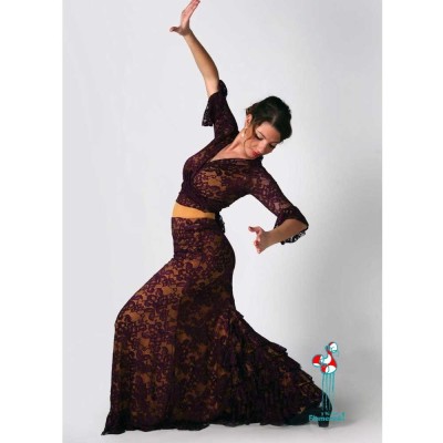 Falda flamenca Lagar de baile flamenco de uso profesional y ensayo