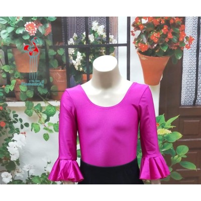 Body de ensayo flamenco para niña y adulto fucsia